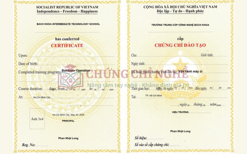 Học lái máy Ủi ở đâu để nhận bằng uy tín?