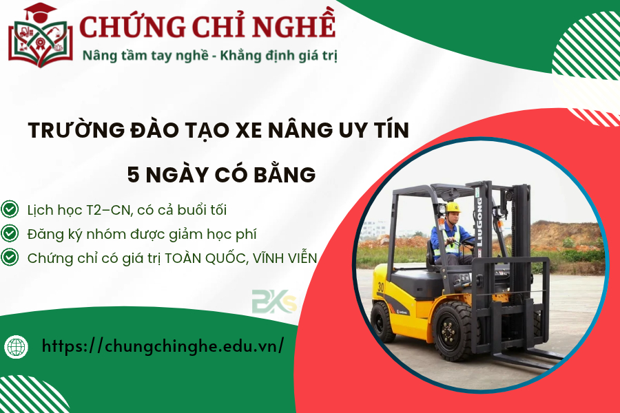Trường đào tạo xe nâng uy tín - 5 ngày có Bằng